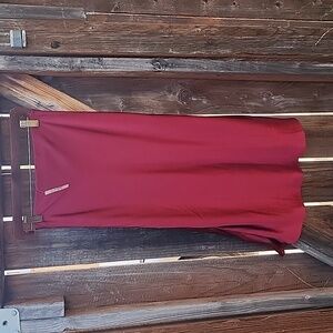 New Madewell Satin Cranberry Red Midi Slip Skirt, NWT, Sz. 2